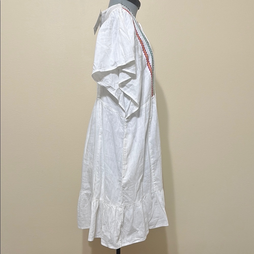 Knox Rose White Dress with Colorful Embroidery - Picture 3 of 8